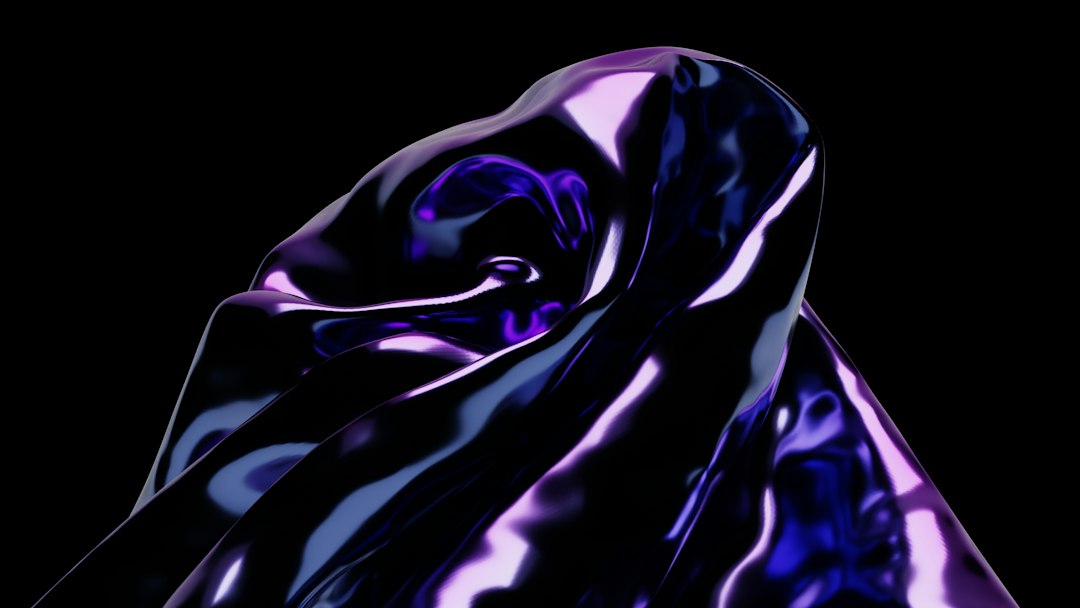 Abstract purple chrome artwork — illustrative digital art (photo by Hassaan Here)